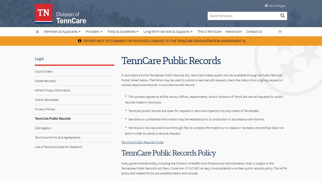 TennCare Public Records - Tennessee