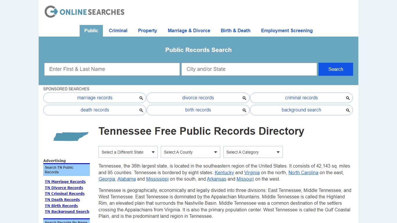 Tennessee Public Records Directory & Official Documents ...